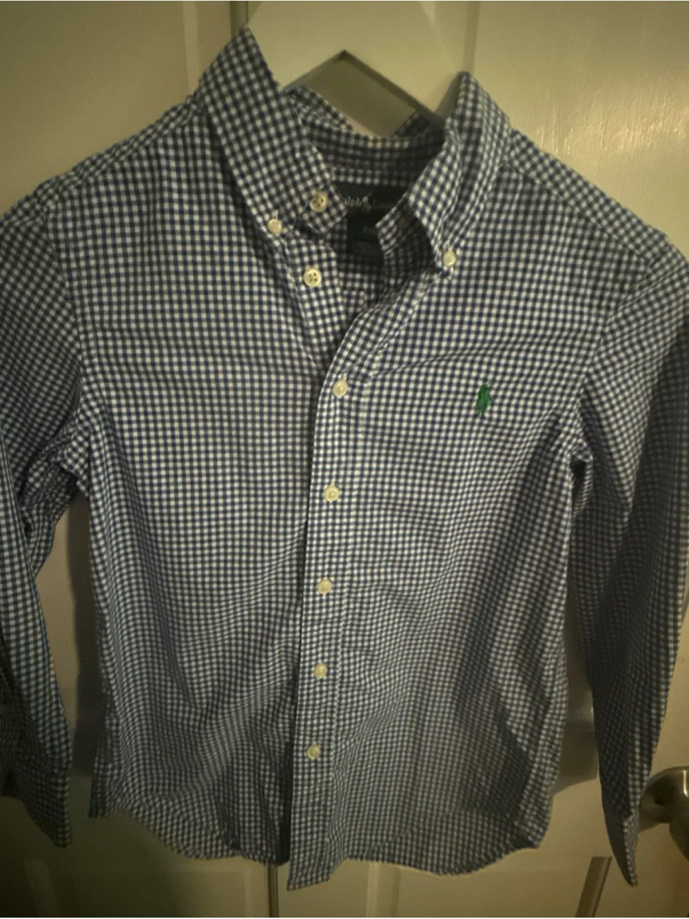 Ralph Lauren Blue & White Gingham Button-Down Shirt